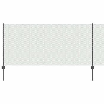 Zaun mit Pfosten Grau 1 x 50 m Stahl und PVC