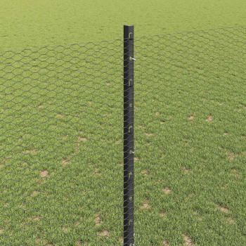 Sechseckzaun mit Pfosten 50 x 1,4 m PVC-beschichteter Stahl