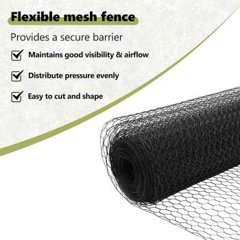 Zaun mit Pfosten Grau 1 x 100 m Stahl und PVC