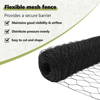 Zaun mit Pfosten Grau 1 x 100 m Stahl und PVC