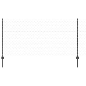 Zaun mit Pfosten Grau 1,2 x 100 m Stahl und PVC