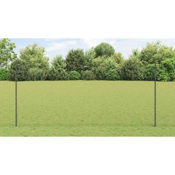 Zaun mit Pfosten Grau 1,4 x 100 m Stahl und PVC