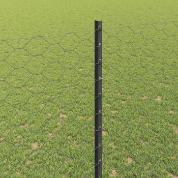 Sechseckzaun mit Pfosten 100 x 1,5 m PVC-beschichteter Stahl