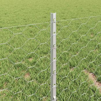 Zaun mit Pfosten Silber 0,4 x 10 m Stahl