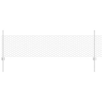 Sechseckzaun mit Pfosten 10 x 0,5 m Verzinkter Stahl Silber
