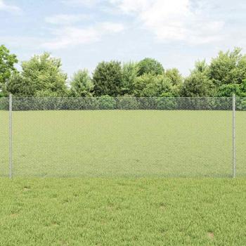 ARDEBO.de - Sechseckzaun mit Pfosten 10 x 0,8 m Verzinkter Stahl Silber