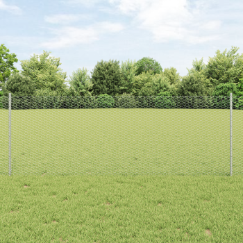 Zaun mit Pfosten Silber 0,8 x 10 m Stahl