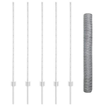 Zaun mit Pfosten Silber 1,2 x 10 m Stahl