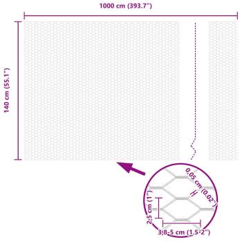 Zaun mit Pfosten Silber 1,4 x 10 m Stahl