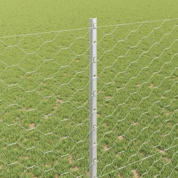 Zaun mit Pfosten Silber 1,4 x 10 m Stahl