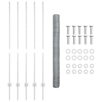 Zaun mit Pfosten Silber 1,4 x 10 m Stahl