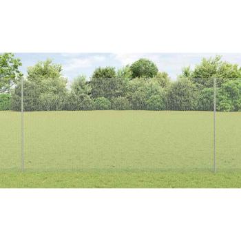 Zaun mit Pfosten Silber 1,5 x 10 m Stahl