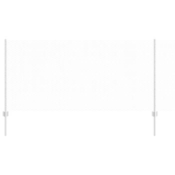 Sechseckzaun mit Pfosten 25 x 1 m Verzinkter Stahl Silber Netz