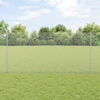ARDEBO.de - Zaun mit Pfosten Silber 1,2 x 25 m Stahl