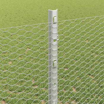 Sechseckzaun mit Pfosten 25 x 1,2 m Verzinkter Stahl Silber