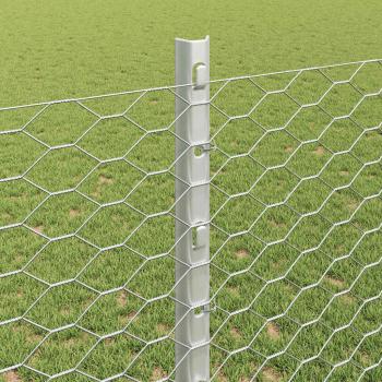 Zaun mit Pfosten Silber 1,2 x 25 m Stahl