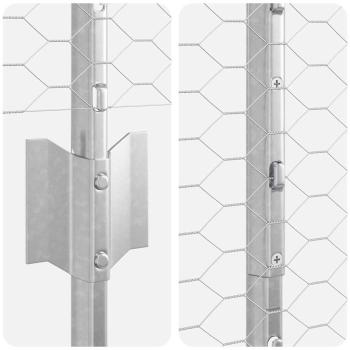 Zaun mit Pfosten Silber 1,2 x 25 m Stahl