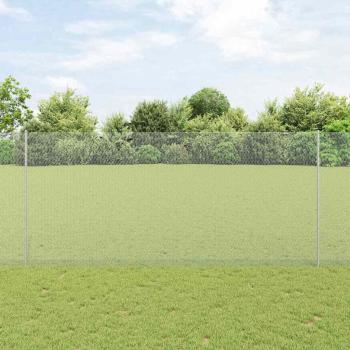 ARDEBO.de - Sechseckzaun mit Pfosten 25 x 1,4 m Verzinkter Stahl Silber