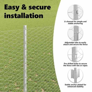 Zaun mit Pfosten Silber 1,4 x 25 m Stahl