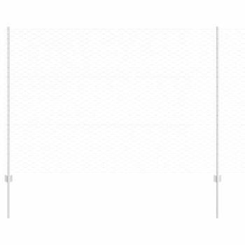 Sechseckzaun mit Pfosten 25 x 1,5 m Verzinkter Stahl Silber