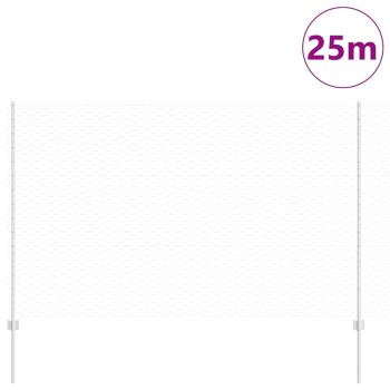 Sechseckzaun mit Pfosten 25 x 1,5 m Verzinkter Stahl Silber