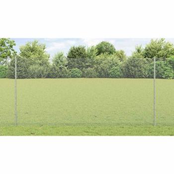 Zaun mit Pfosten Silber 1,2 x 50 m Stahl