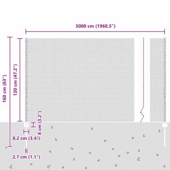 Zaun mit Pfosten Silber 1,2 x 50 m Stahl
