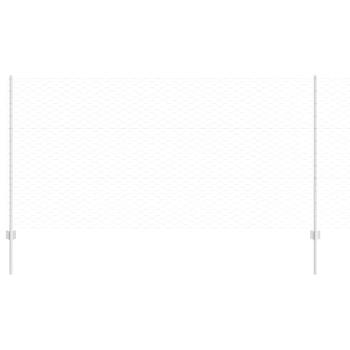 Zaun mit Pfosten Silber 1,2 x 50 m Stahl