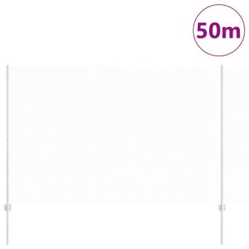 Sechseckzaun mit Pfosten 50 x 1,6 m Verzinkter Stahl Silber