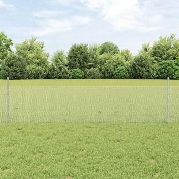 ARDEBO.de - Zaun mit Pfosten Silber 0,5 x 100 m Stahl