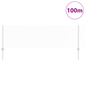 Zaun mit Pfosten Silber 0,6 x 100 m Stahl