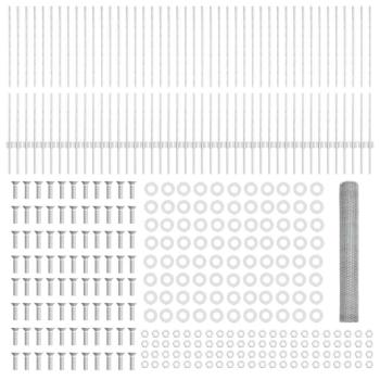 Zaun mit Pfosten Silber 1,2 x 100 m Stahl