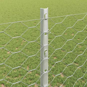 Zaun mit Pfosten Silber 1,2 x 100 m Stahl