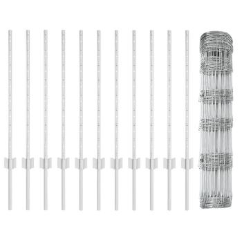 Zaun mit Pfosten Silber 0,8 x 25 m Stahl