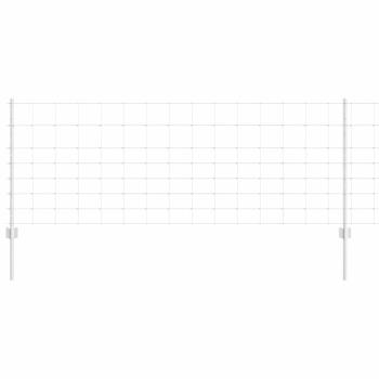 Zaun mit Pfosten Silber 0,8 x 25 m Stahl