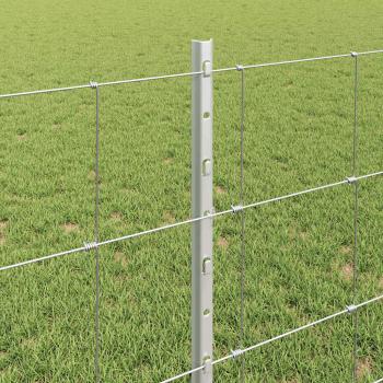 Zaun mit Pfosten Silber 0,8 x 25 m Stahl