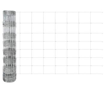 Zaun mit Pfosten Silber 0,8 x 25 m Stahl