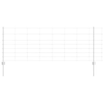 Zaun mit Pfosten Silber 0,8 x 25 m Stahl