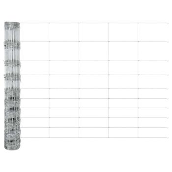 Zaun mit Pfosten Silber 1,2 x 25 m Stahl