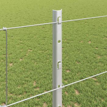 Zaun mit Pfosten Silber 1,2 x 25 m Stahl