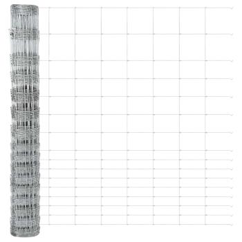 Zaun mit Pfosten Silber 1,2 x 25 m Stahl