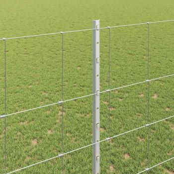 Zaun mit Pfosten Silber 1,5 x 25 m Stahl