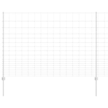 Zaun mit Pfosten Silber 1,5 x 25 m Stahl