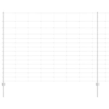 Zaun mit Pfosten Silber 1.6 x 25 m Stahl