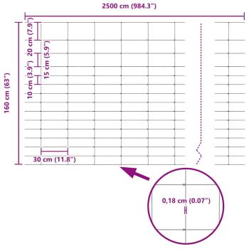 Zaun mit Pfosten Silber 1.6 x 25 m Stahl