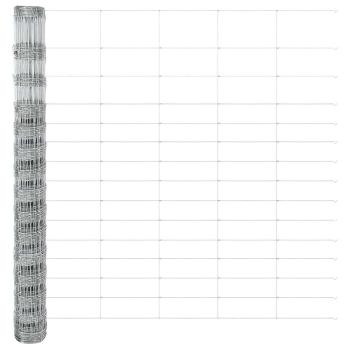 Zaun mit Pfosten Silber 1.6 x 25 m Stahl