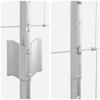 Zaun mit Pfosten Silber 1.6 x 25 m Stahl
