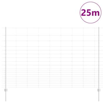 Zaun mit Pfosten Silber 1.6 x 25 m Stahl
