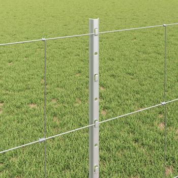 Zaun mit Pfosten Silber 0,8 x 50 m Stahl