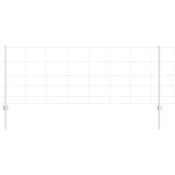 Zaun mit Pfosten Silber 0,8 x 50 m Stahl